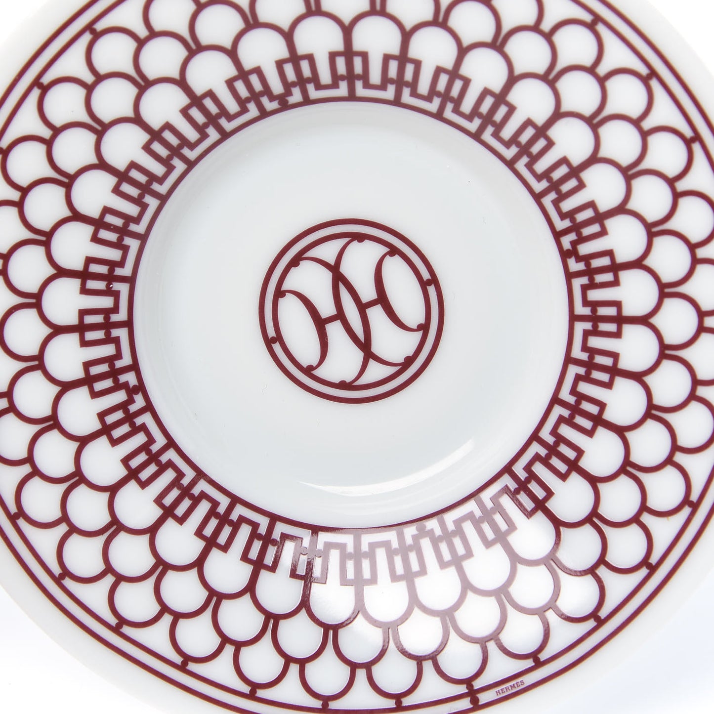 Porcelain H Deco Coffee Cup And Saucer Set Of 2 Rouge