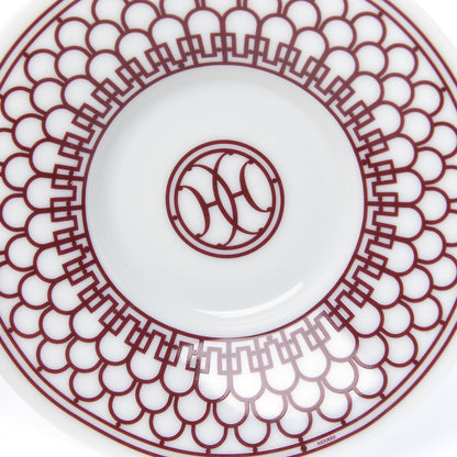 Hermes Porcelain H Deco Coffee Cup And Saucer Set Of 2 Rouge 3 of 6
