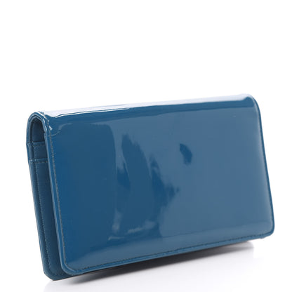 Chanel Patent CC Trousse Maquil Yen Wallet Blue 2 of 7