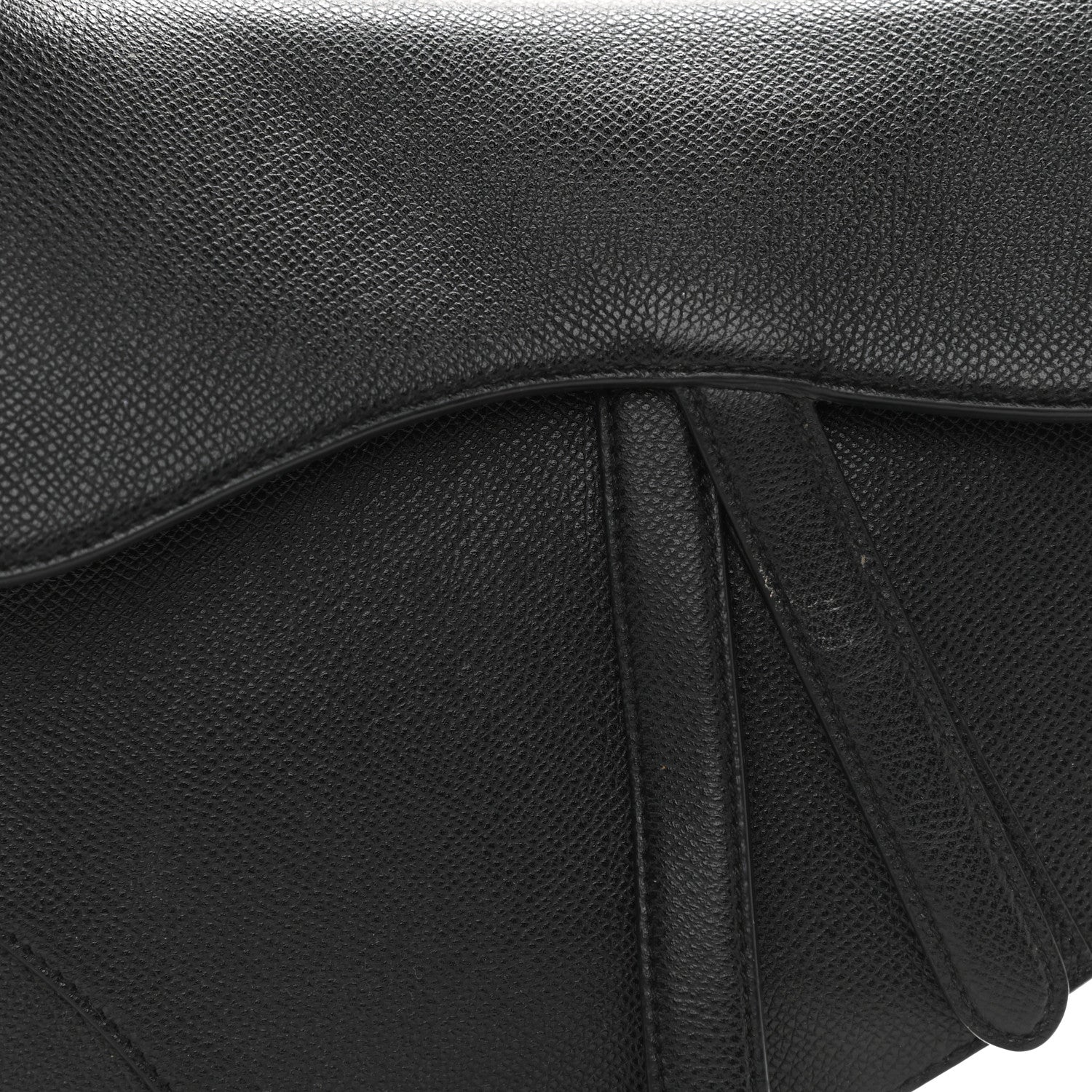 Christian Dior Grained Calfskin Saddle Bag Black 8 of 10