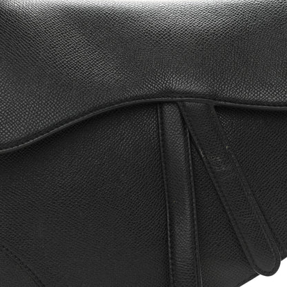 Christian Dior Grained Calfskin Saddle Bag Black 8 of 10