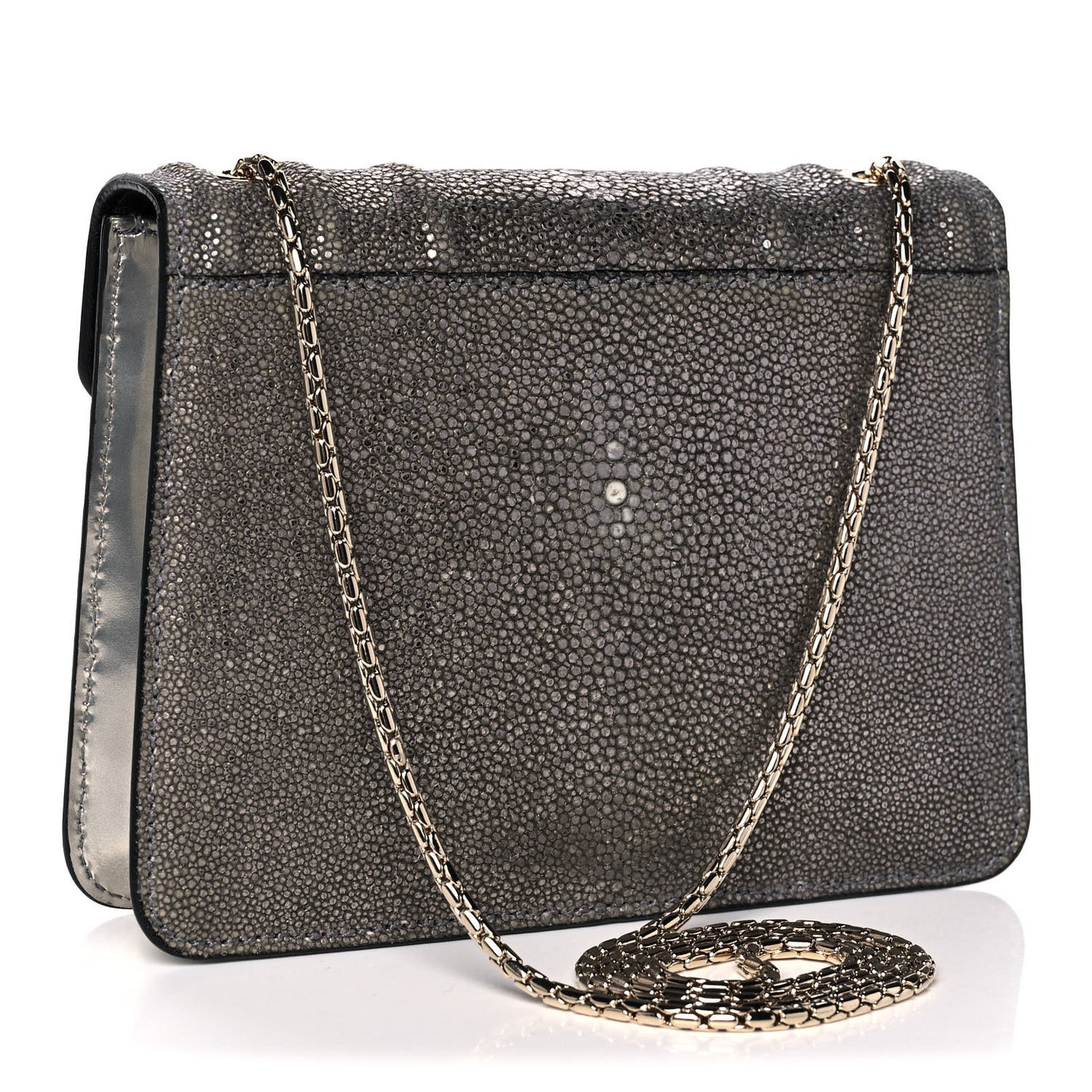 Stingray Patent Serpenti Forever Crossbody Grey