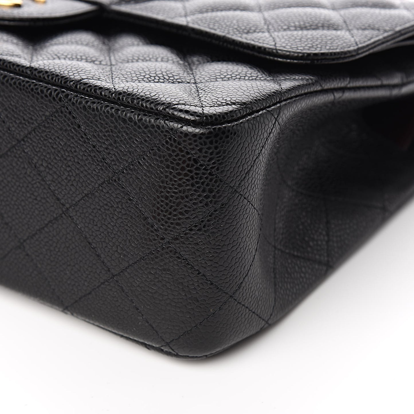 Caviar Quilted Jumbo Double Flap Black