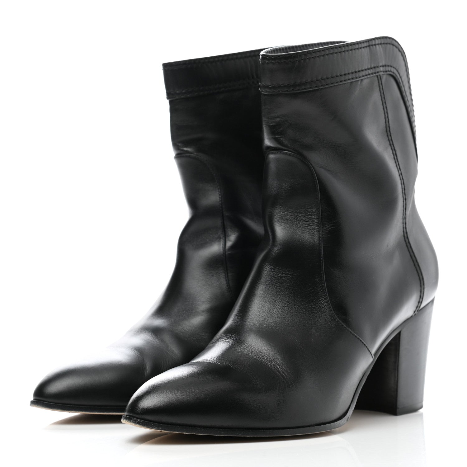 Chanel Calfskin CC Short Boots 40 Black 3 of 8