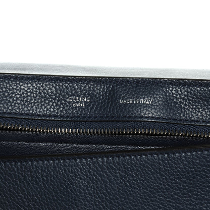 Celine Drummed Leather and Suede Small Trapeze Navy 5 of 8