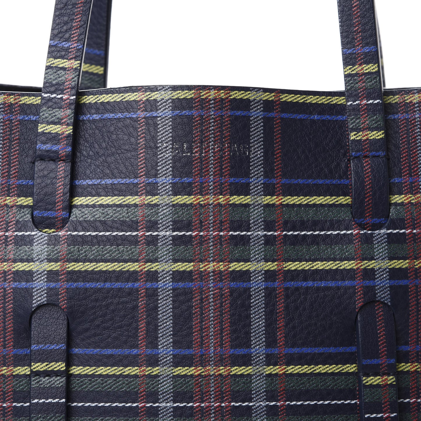 Calfskin Plaid XS Everyday Tote Bleu Navy Jaune