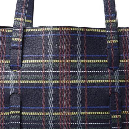Balenciaga Calfskin Plaid XS Everyday Tote Bleu Navy Jaune 10 of 13