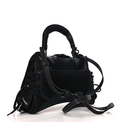 Balenciaga Faux Calfskin Fabric Small Sneakerhead Top Handle Bag Black 3 of 10