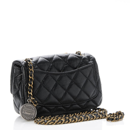 Chanel Aged Calfskin Quilted Extra Mini Medallion Flap Black 3 of 7