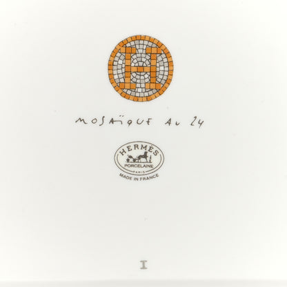Hermes Porcelain Mosaique au 24 Square Plate N°2 Gold 5 of 7