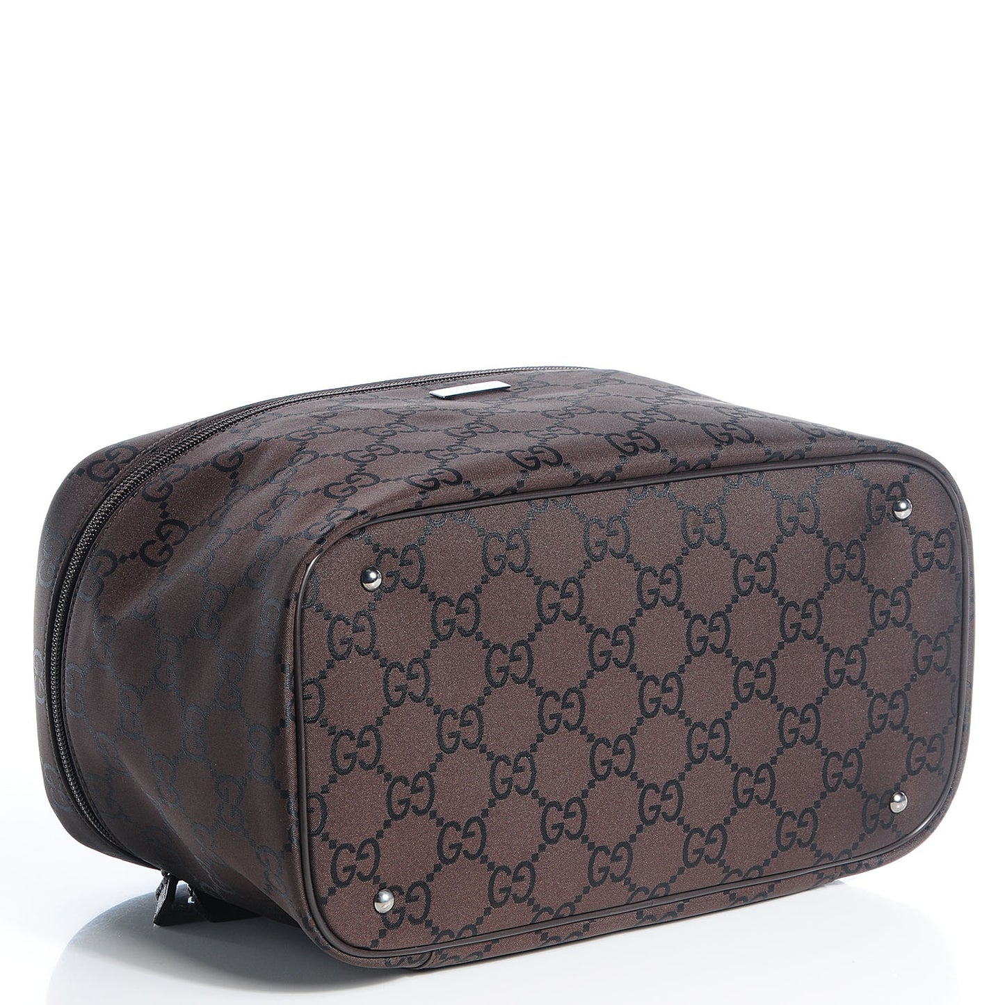 Nylon Monogram Large Cosmetic Case Brown