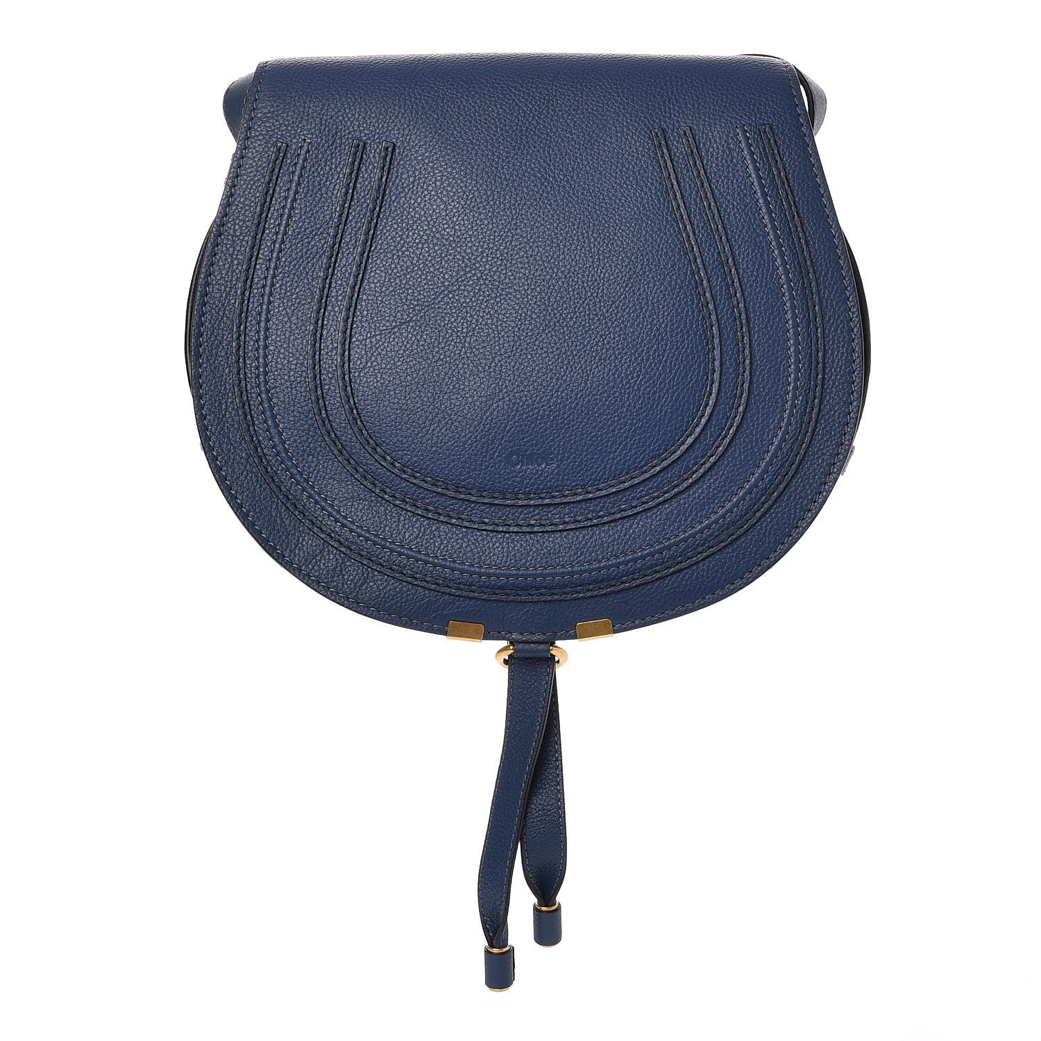 Chloe Calfskin Medium Marcie Round Crossbody Bag Royal Navy 1 of 8