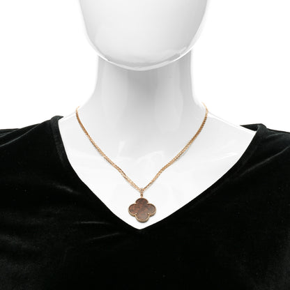 Van Cleef & Arpels 18K Rose Gold Letterwood Magic Alhambra Long Necklace 2 of 5