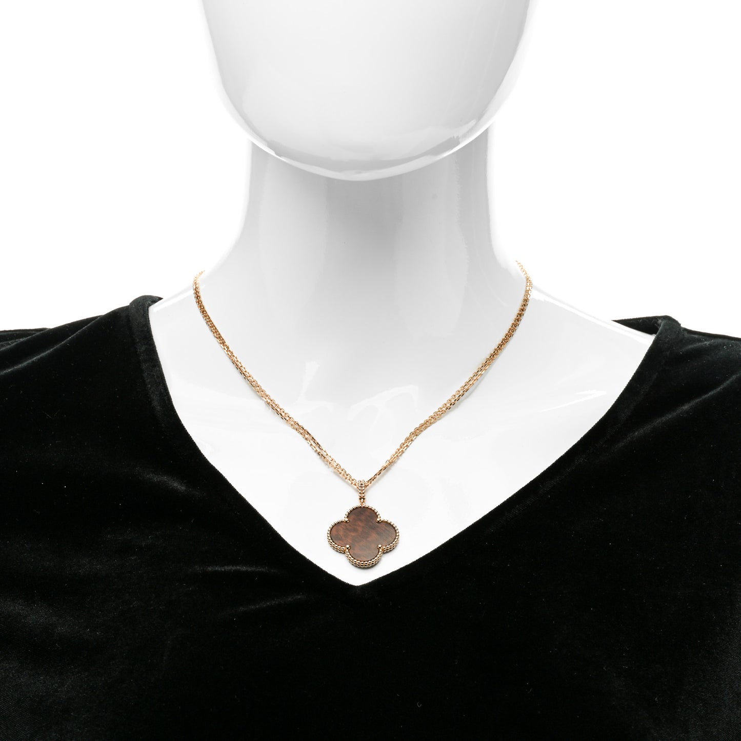 18K Rose Gold Letterwood Magic Alhambra Long Necklace