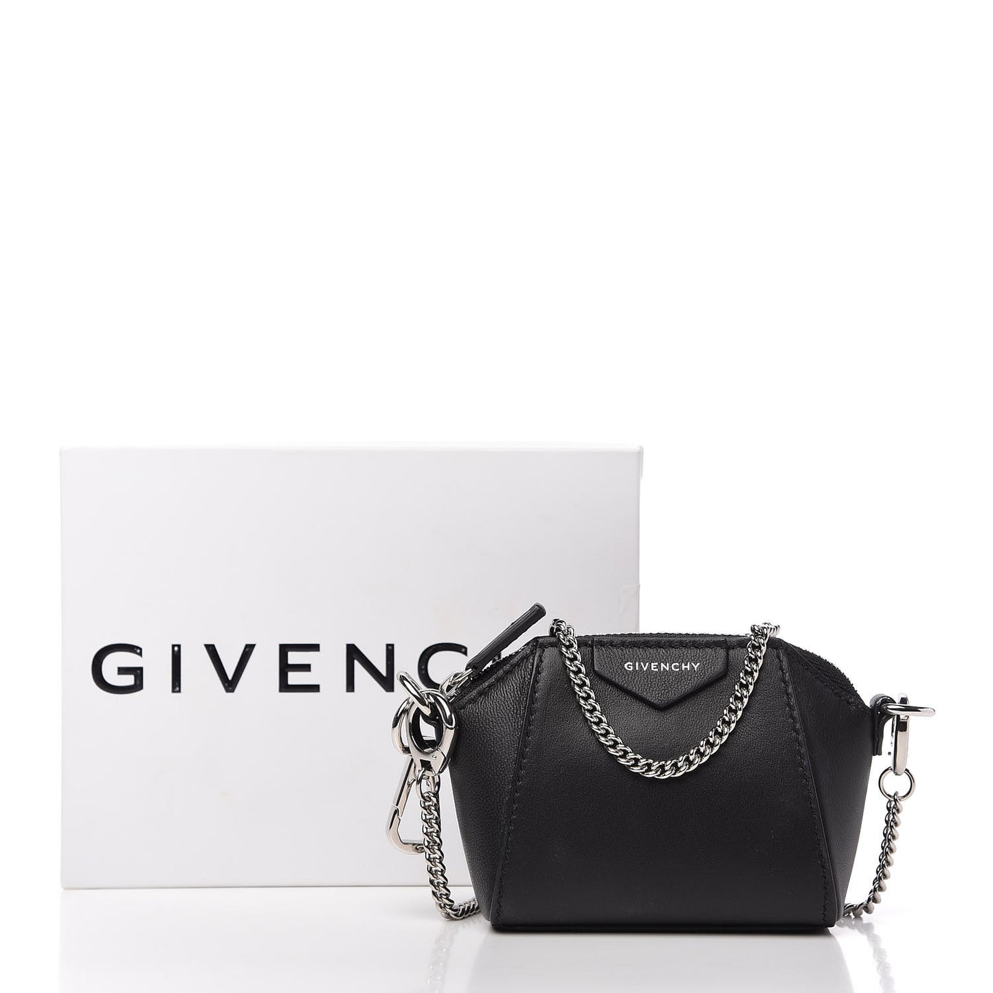 Lambskin Baby Antigona with Chain Black