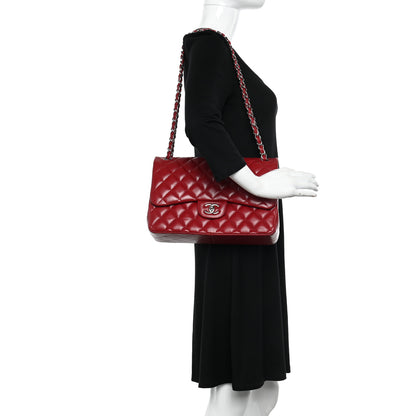 Chanel Caviar Quilted Jumbo Double Flap Dark Red 2 of 13