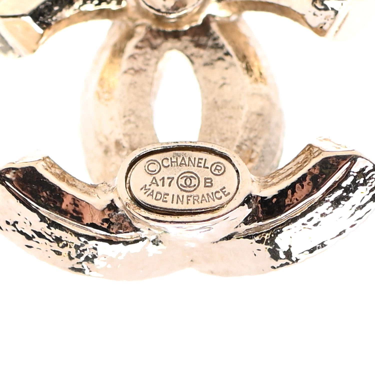Chanel Crystal CC Earrings Gold 4 of 4