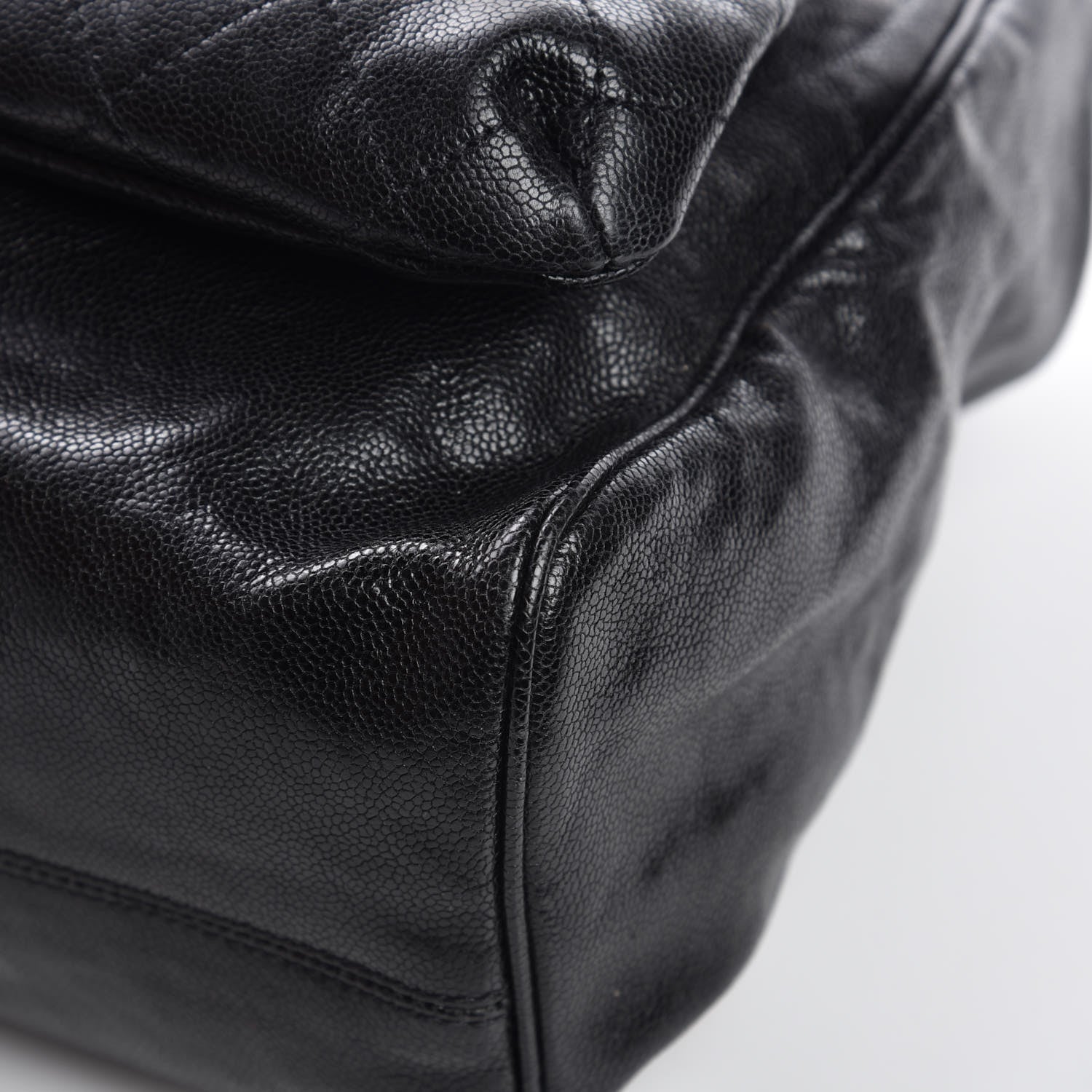 Chanel Glazed Caviar Large Pocket In The City Tote Black 9 of 13