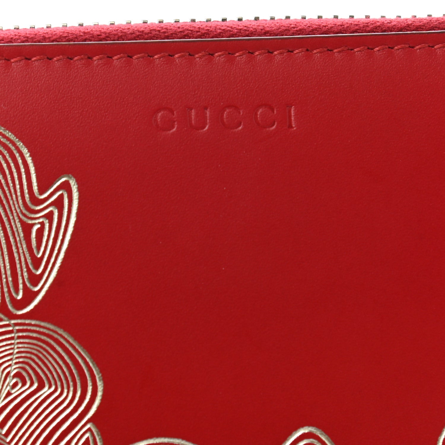 Gucci Calfskin Chinese New Year Zip Around Wallet Red 8 of 9