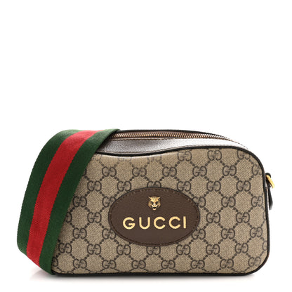 Gucci GG Supreme Monogram Web Neo Vintage Shoulder Bag Beige New Acero Crop 1 of 15