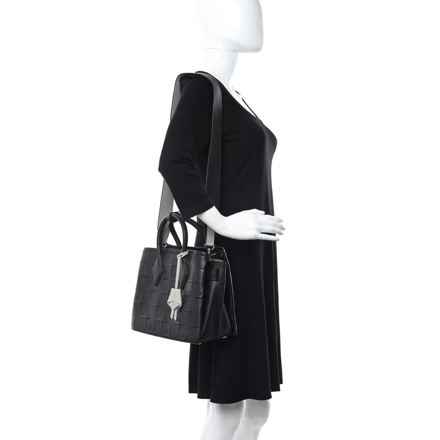 MCM Calfskin Embossed Park Avenue Medium Neo Milla Tote Black 2 of 10
