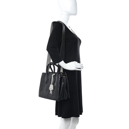 MCM Calfskin Embossed Park Avenue Medium Neo Milla Tote Black 2 of 10