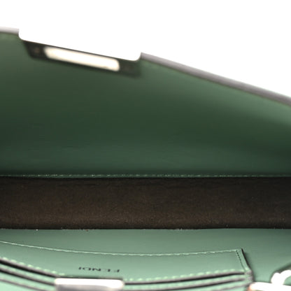 Fendi Calfskin Striped Texture FF Peekaboo I See U X Cross Satchel Green Island 4 of 12