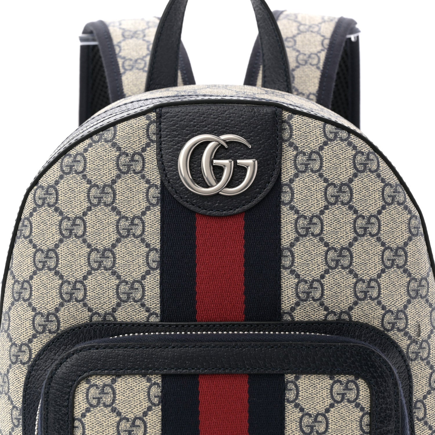 Gucci GG Supreme Monogram Textured Dollar Calfskin Web Small Ophidia Day Backpack Beige Blue Black 8 of 10