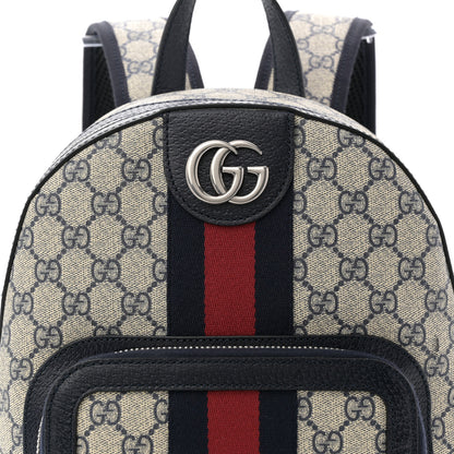 Gucci GG Supreme Monogram Textured Dollar Calfskin Web Small Ophidia Day Backpack Beige Blue Black 8 of 10
