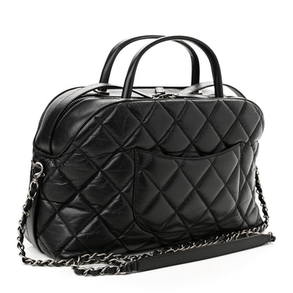 Chanel Aged Calfskin Small Bowling Bag Black 3 of 12