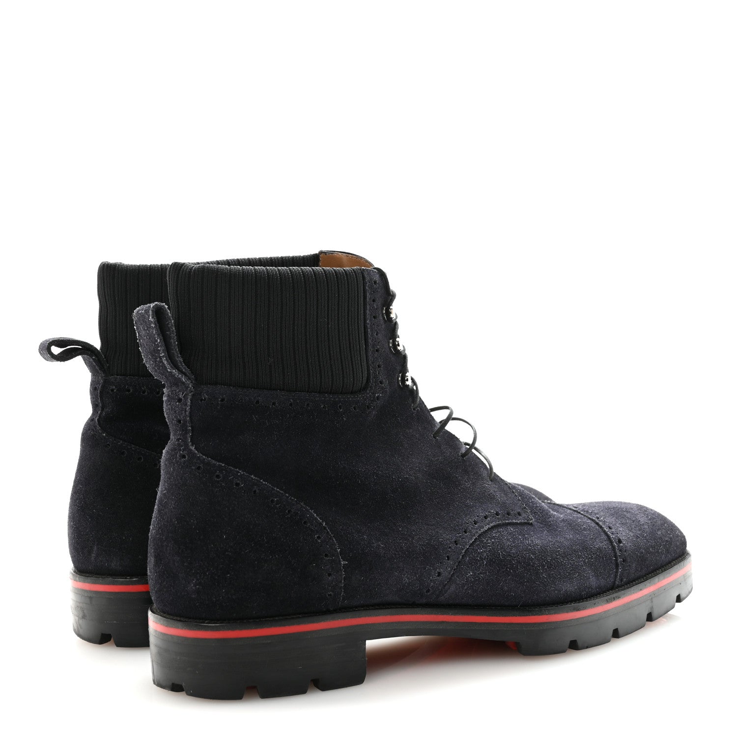 Christian Louboutin Crosta Wax Mens Citycroc 20 Lace up Ankle Boots 40.5 Navy 5 of 8