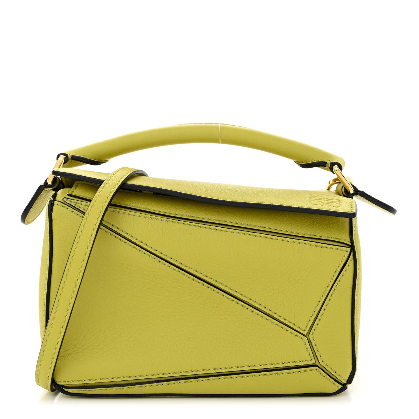 Calfskin Mini Puzzle Bag Lime Yellow