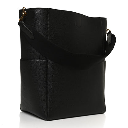 Celine Soft Grained Calfskin Sangle Bucket Bag Black 3 of 12