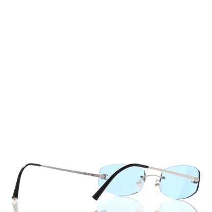 Chanel Metal Frameless Sunglasses 4002 Blue 4 of 8