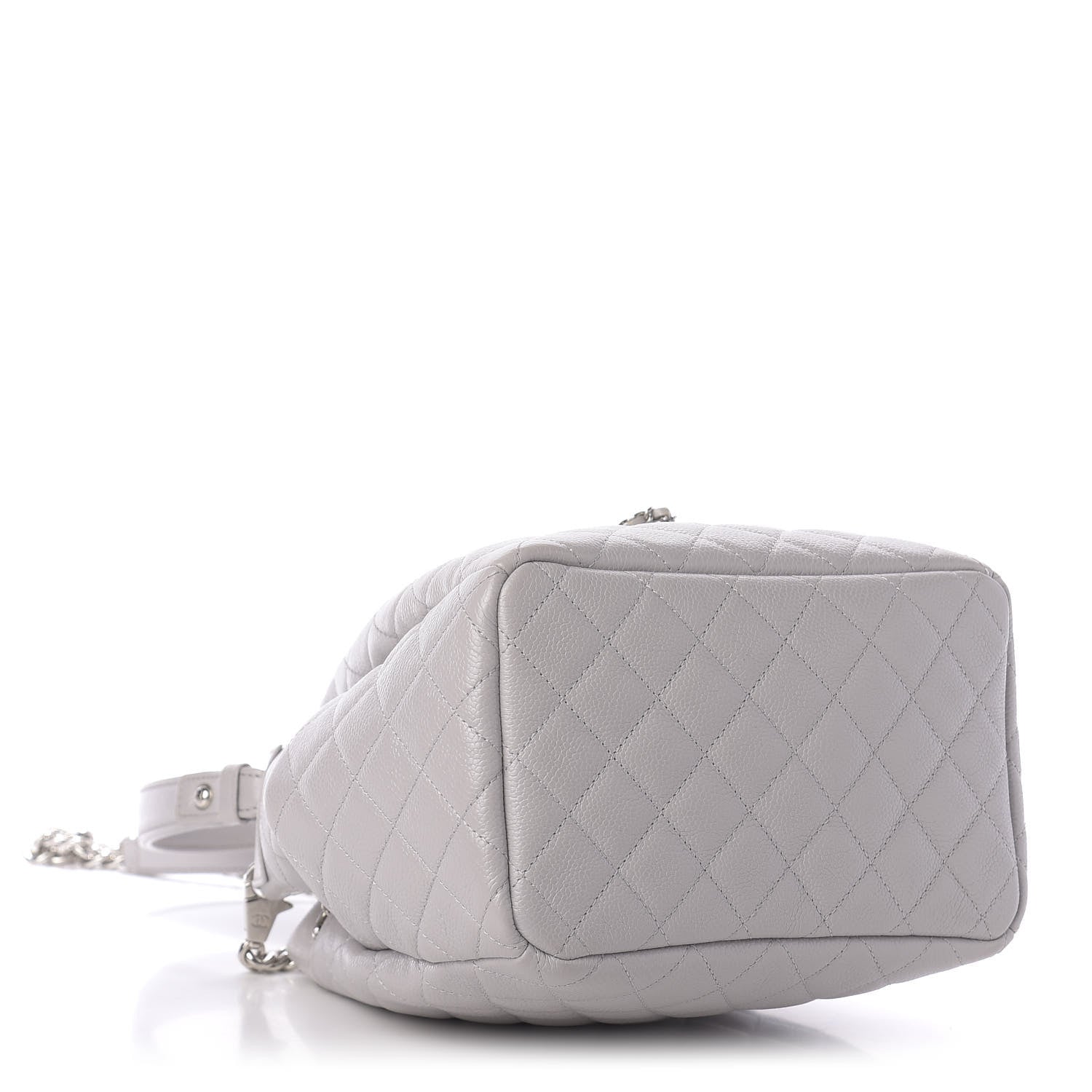 Chanel Caviar Quilted Small Chain Bucket Bag Light Gray 5 of 11