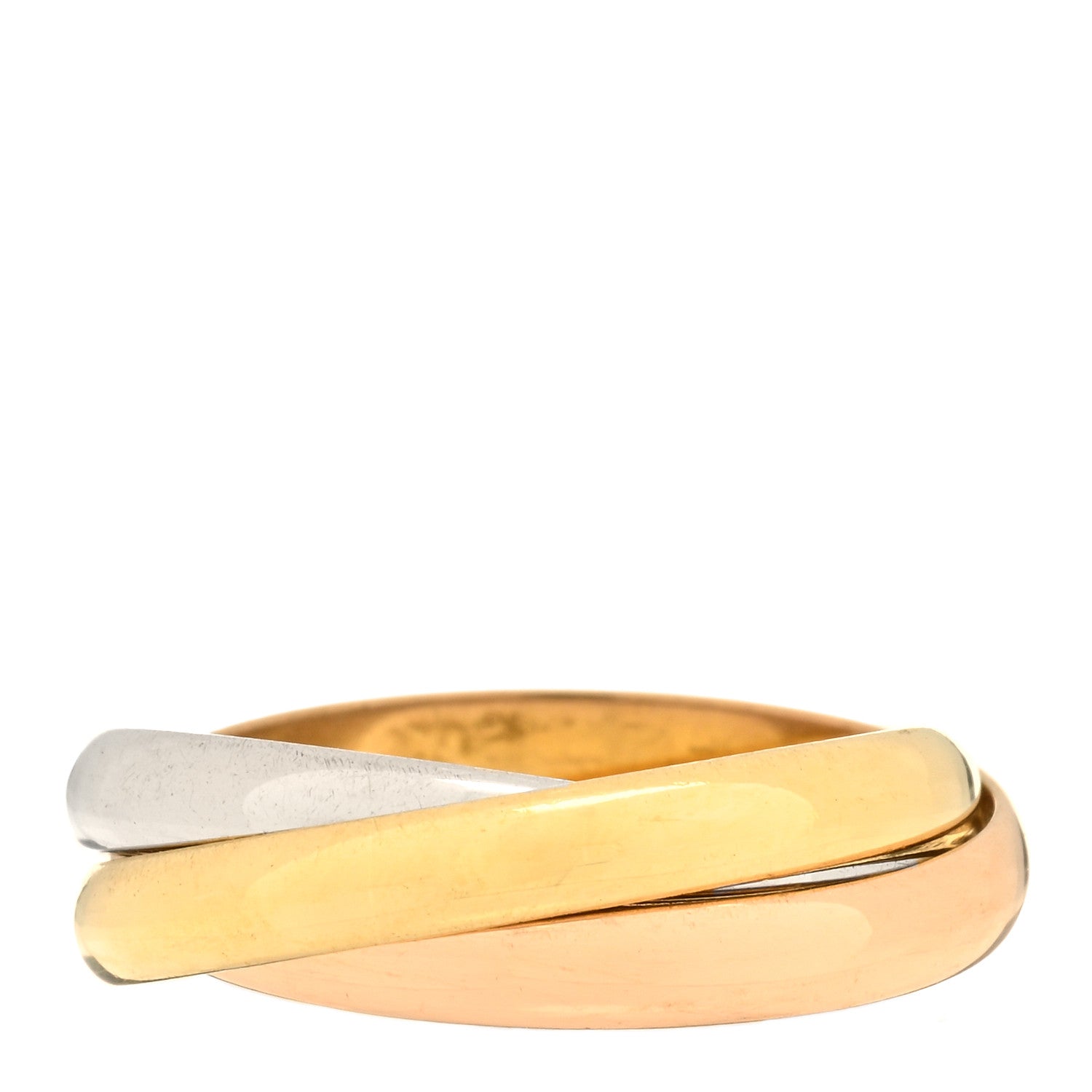 Cartier 18K Pink Yellow White Gold Small Trinity Ring 49 5 1 of 4