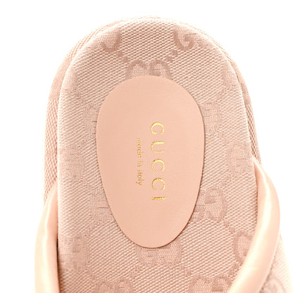 Gucci Monogram GG Calfskin Angelina Platform 55mm Slide Sandals 37.5 Rose Dust 7 of 10