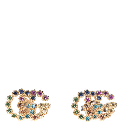 Gucci 18K Yellow Gold Sapphire Topaz Tsavorite Citrine Running G Stud Earrings 1 of 4