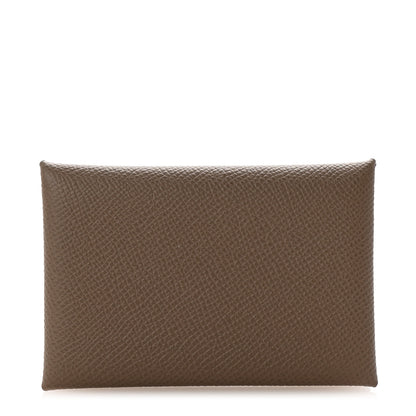 Hermes Epsom Calvi Card Case Etoupe 1 of 7