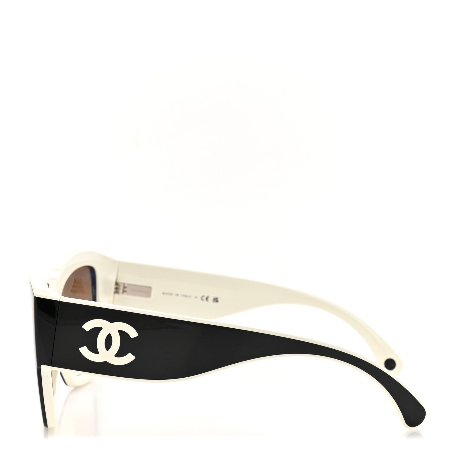 Chanel Acetate Square Sunglasses 6058 Black White 3 of 8
