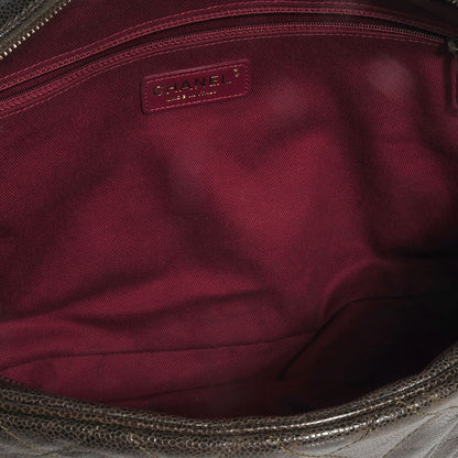 Chanel Crumpled Grained Calfskin Maxi Shiva Flap Khaki 7 of 9