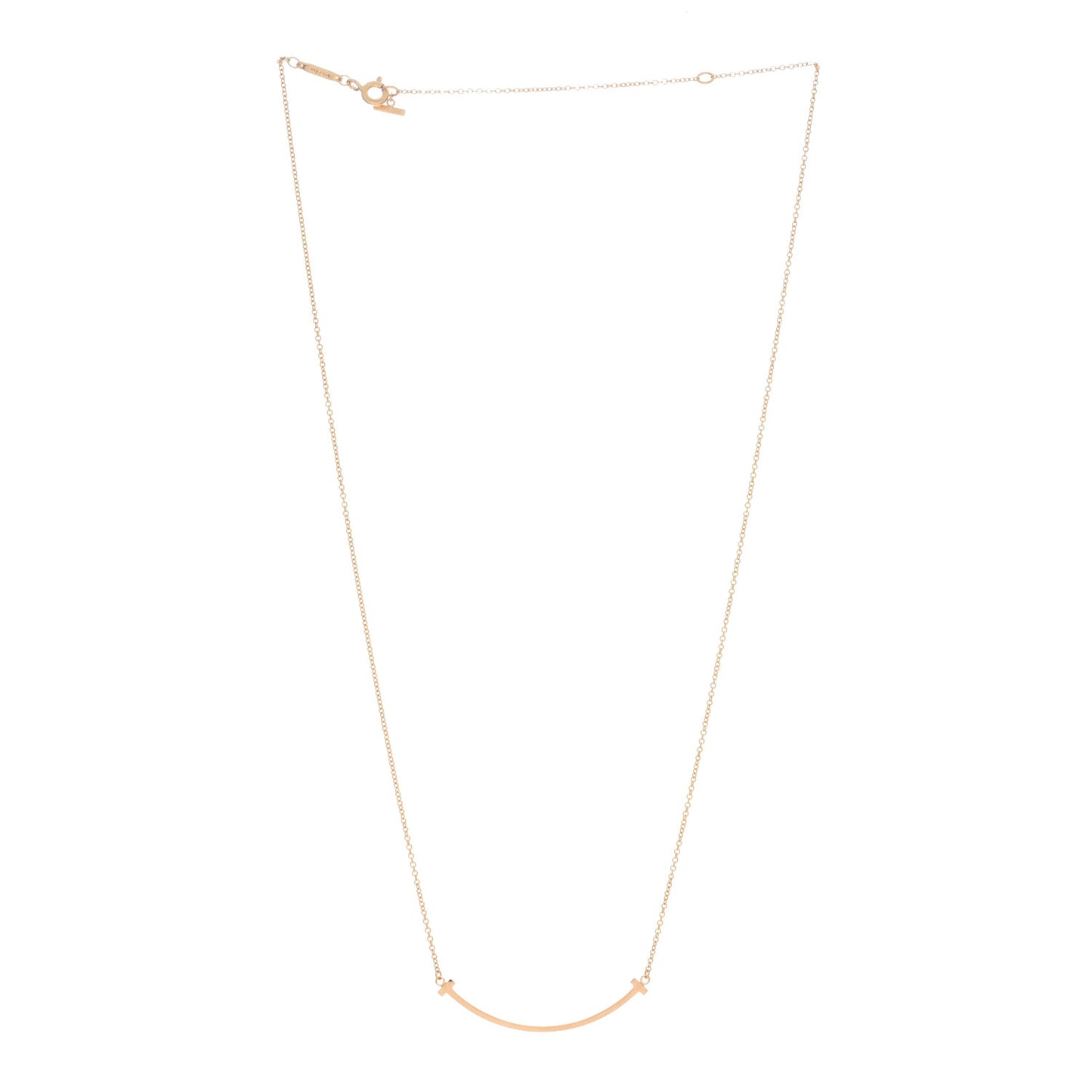 18K Rose Gold Small T Smile Pendant Necklace