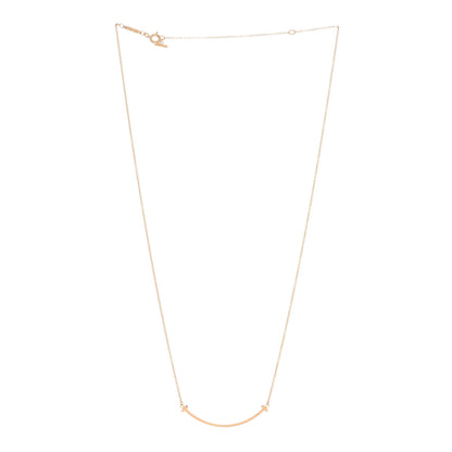 Tiffany 18K Rose Gold Small T Smile Pendant Necklace 2 of 3