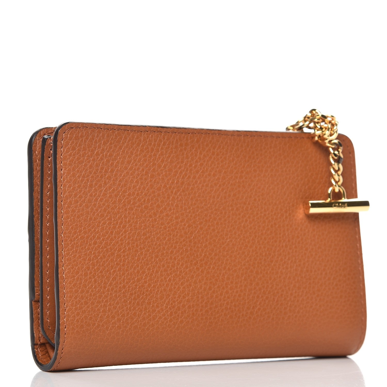 Chloe Grained Calfskin Joe Compact Wallet Caramel 3 of 8