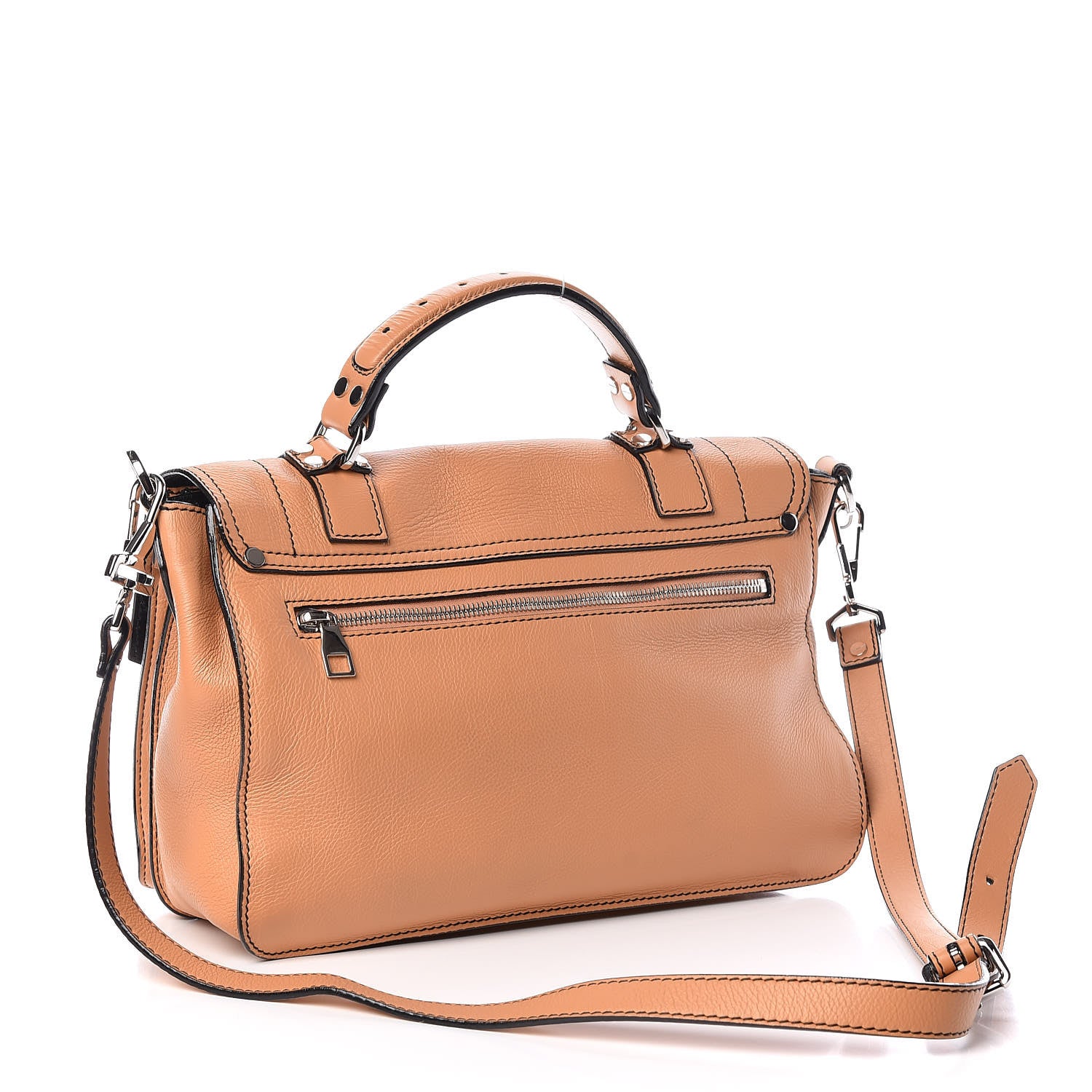 Proenza Schouler Grained Calfskin Medium Contrast Stitch PS1 Satchel Amber Orange 4 of 17