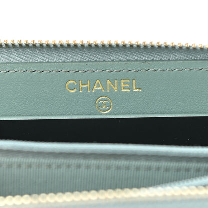 Chanel Caviar Quilted Medium Zip Around Wallet Dark Green 6 of 12