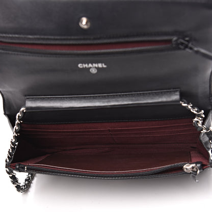 Chanel Lambskin Quilted Wallet On Chain WOC Black 5 of 13