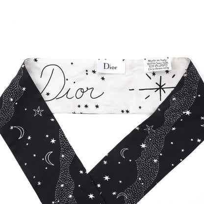 Christian Dior Silk Zodiac Cancer Mitzah Scarf Black 4 of 4