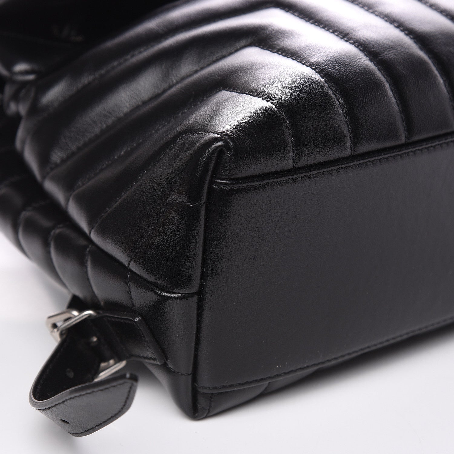 Saint Laurent Calfskin Y Quilted Monogram Small Loulou Backpack Black 9 of 10