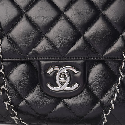 Chanel Glazed Calfskin Quilted Small CC Delivery Tote Black 8 of 10